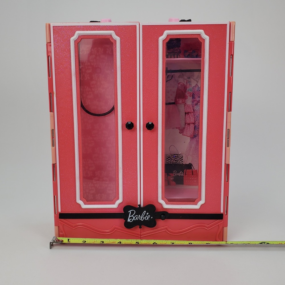 Barbie Ultimate Closet Pink Glitter Portable Wardrobe Carrying Case Playset